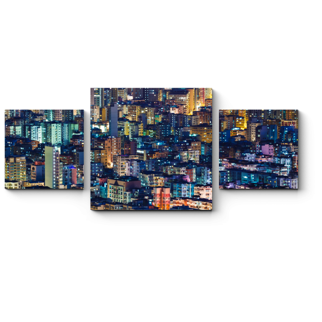 Модульная картина Пейзаж засыпающего Гонконга