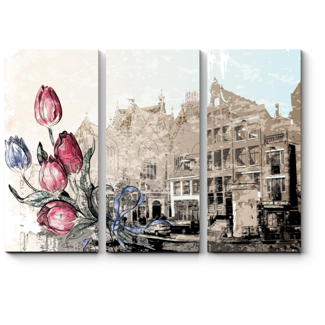 Модульная картина Винтажный Амстердам