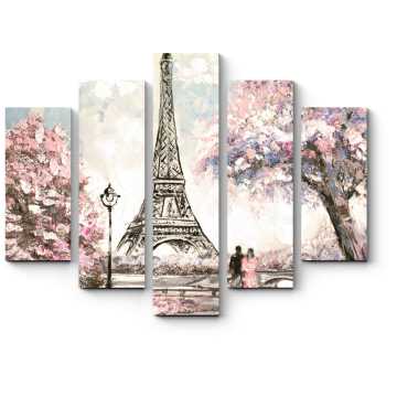 Модульная картина Город любви весной, Париж