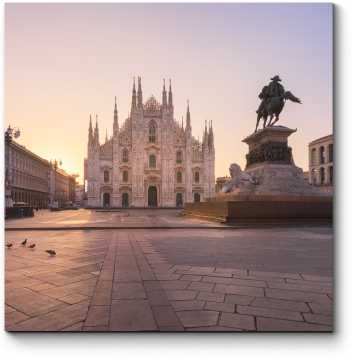 Модульная картина Соборная площадь в лучах света, Милан
