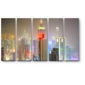 Модульная картина Гонконг в сиянии огней