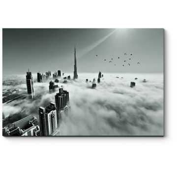 Модульная картина Крыши Дубая над облаками