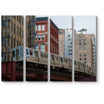Модульная картина Поезд в Чикаго