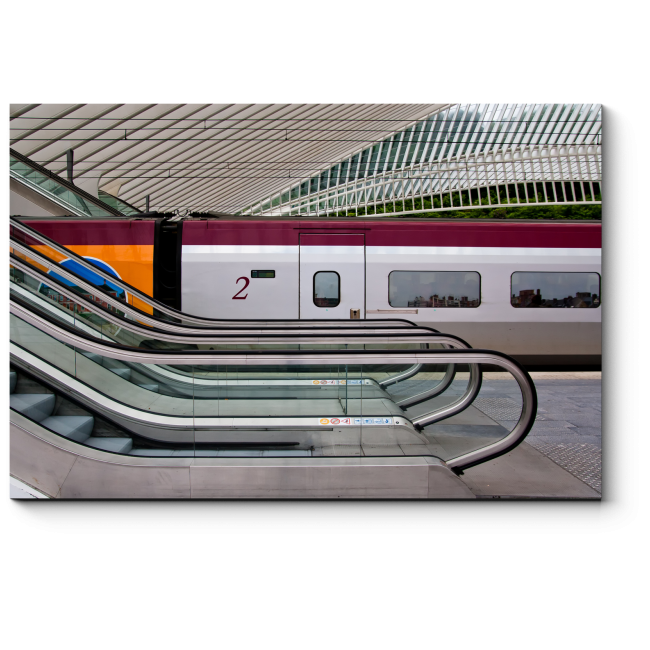 Модульная картина Эскалатор и поезд