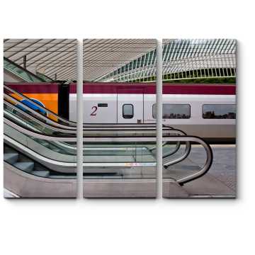 Модульная картина Эскалатор и поезд