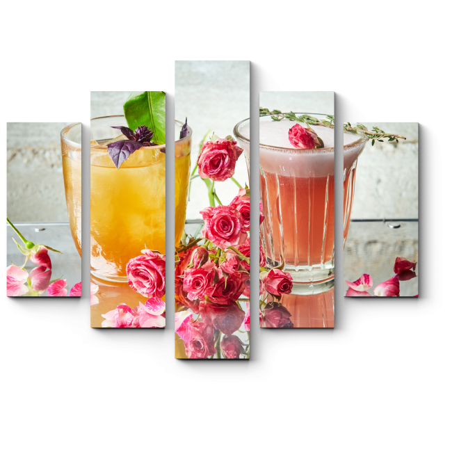 Модульная картина Цветочные коктейли