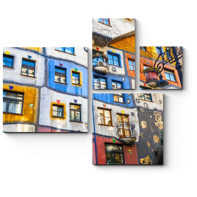 Модульная картина Красочные улочки Вены
