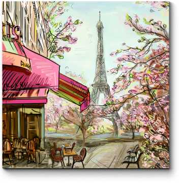 Модульная картина Весенний Париж