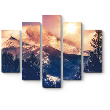 Модульная картина Солнце над горами Колорадо