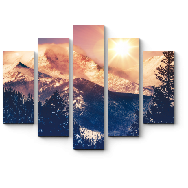 Модульная картина Солнце над горами Колорадо