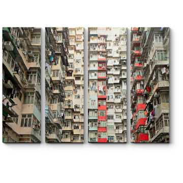Модульная картина Многоквартирный дом, Гонконг
