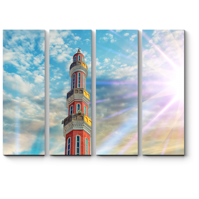 Модульная картина Красная мечеть в лучах солнца