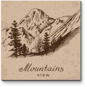 Модульная картина Монохромные горы