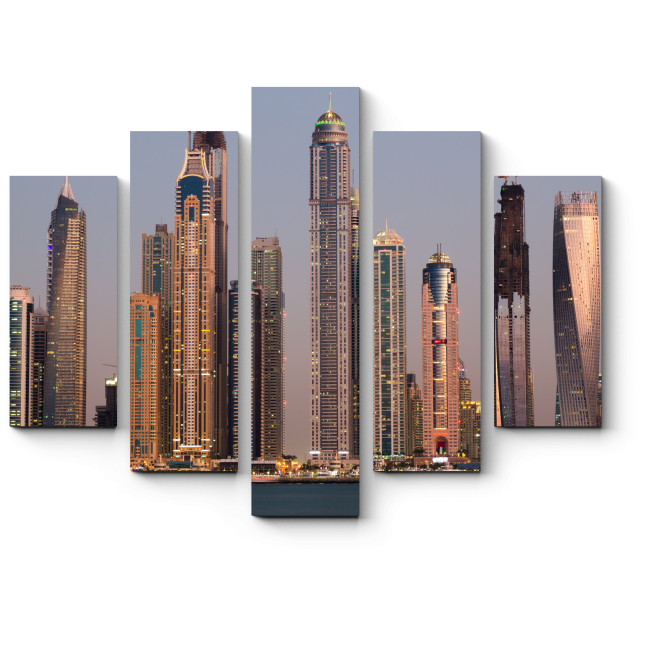 Модульная картина Небоскребы сияющего Дубая