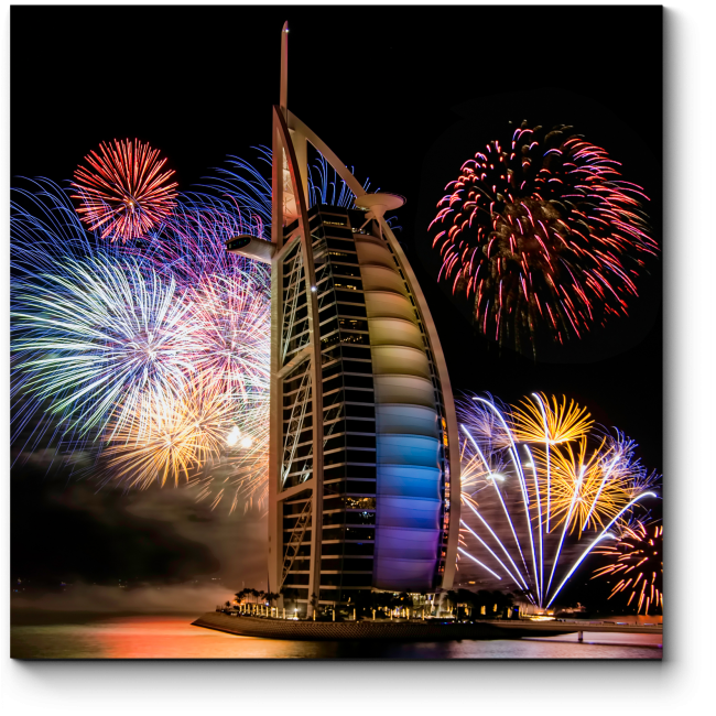 Модульная картина Потрясающий Новый год в Дубай