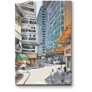 Модульная картина Жаркий полдень в Гонконге