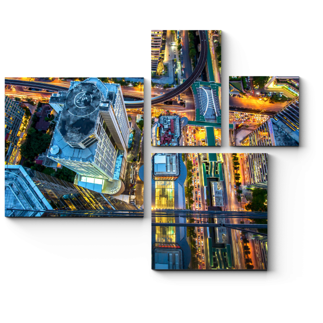 Модульная картина Над ночным Бангкоком