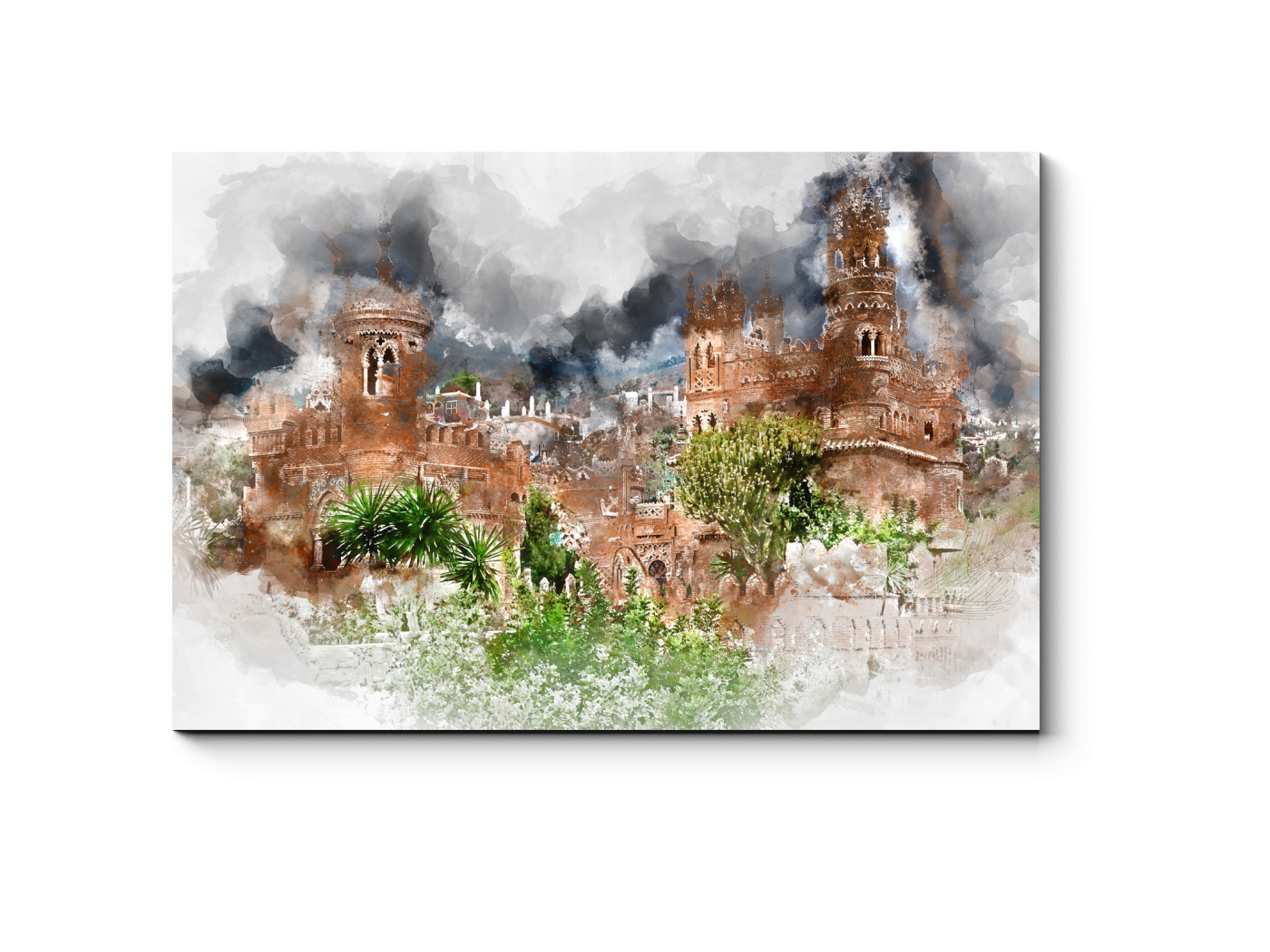 

Модульная картина Picsis, Акварельный рисунок замка Коломарес (20x20)
