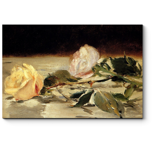 Модульная картина Две розы на скатерти