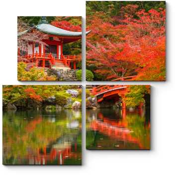 Модульная картина Гармония линий и цвета, Киото