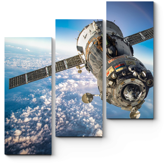 Модульная картина Научно-орбитальная станция "Союз" 