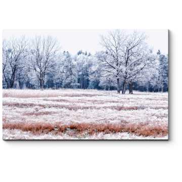 Модульная картина Зимний снежный лес