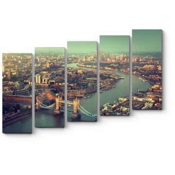 Модульная картина Величественная Темза с высоты птичьего полета, Лондон
