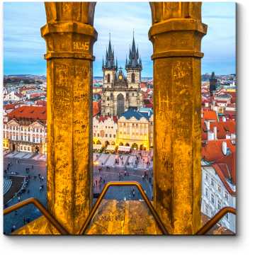 Модульная картина Необычный вид на Прагу