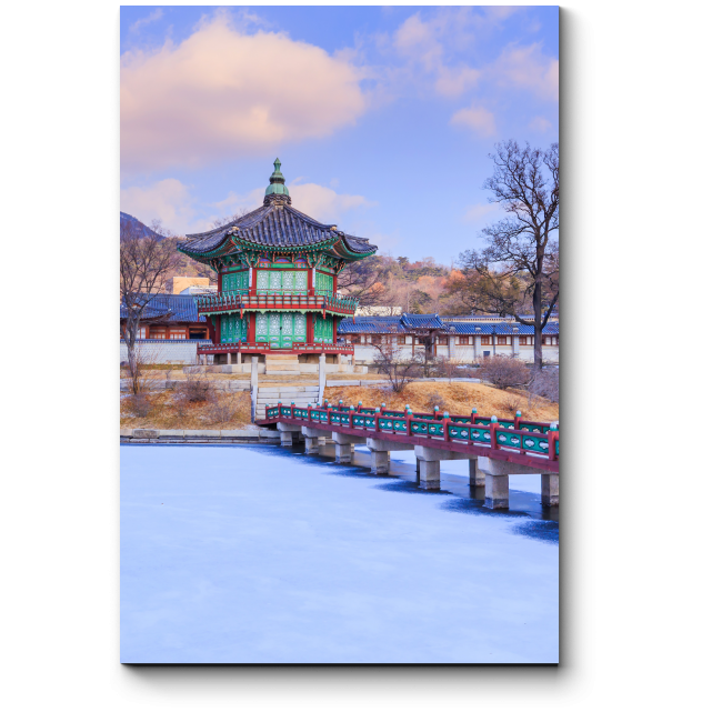 Модульная картина Кёнбоккун тихим зимним днем, Сеул