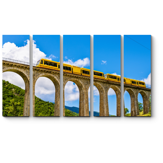 Модульная картина Поезд Jaune на мосту Седжурн