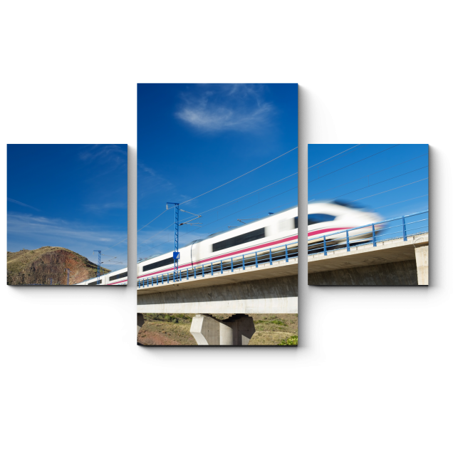 Модульная картина Вид на скоростной поезд