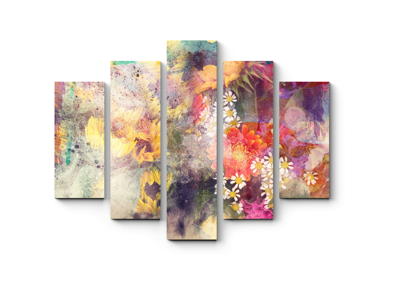 

Модульная картина Picsis, Подсолнухи и полевые цветы (20x30)