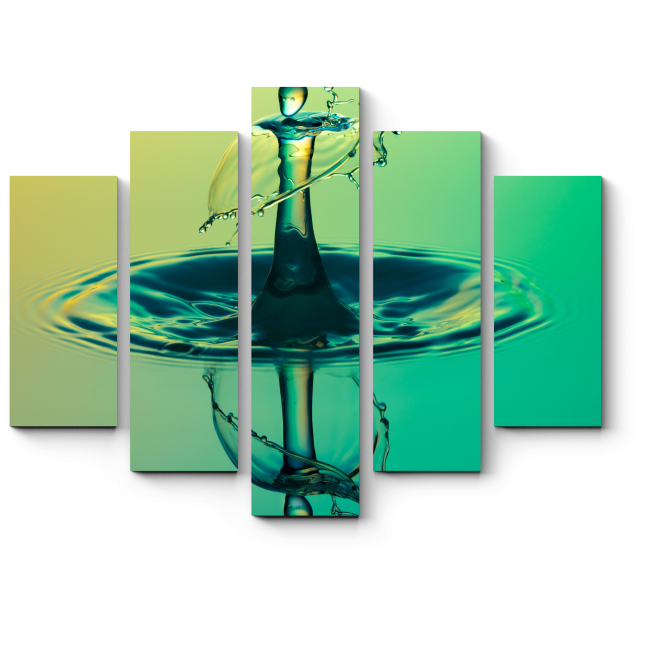 Модульная картина Изумрудная капля на воде