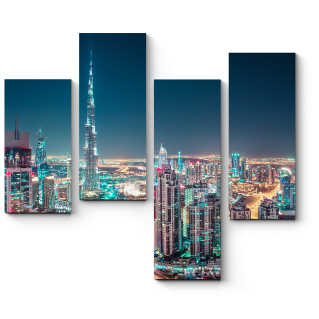 Модульная картина Сияющие огни Дубая