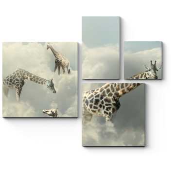 Модульная картина Жирафы в облаках