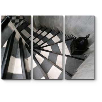 Модульная картина Черно-белая лестница
