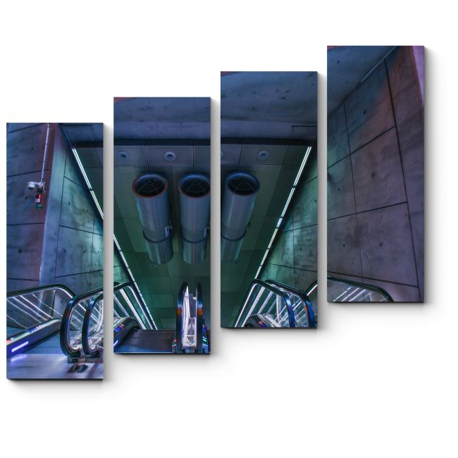 Модульная картина Современный эскалатор в метро