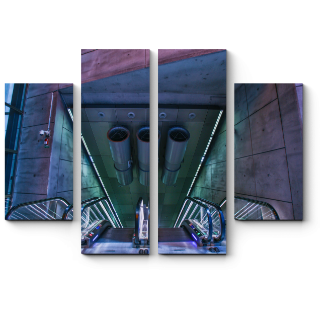 Модульная картина Современный эскалатор в метро