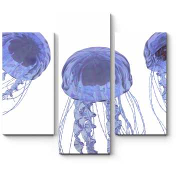 Модульная картина Пара голубоватых медуз