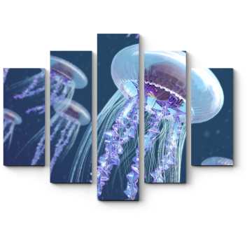 Модульная картина Парящие медузы