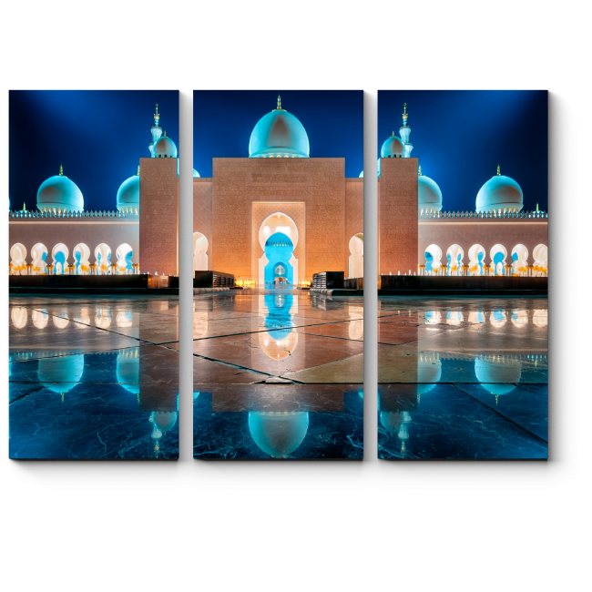Модульная картина Сияющая в ночи Мечеть
