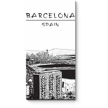 Модульная картина Черно-белая Барселона