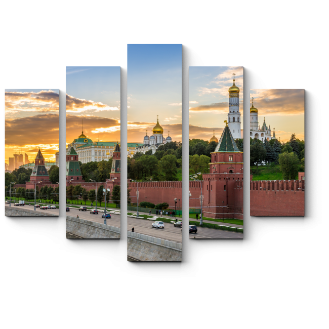 Модульная картина Закат в самом сердце Москвы