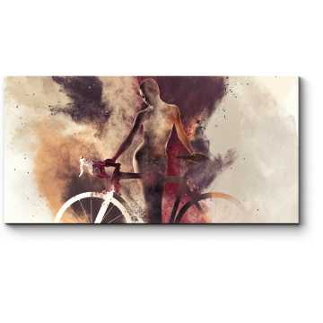 Модульная картина Девушка с велосипедом 