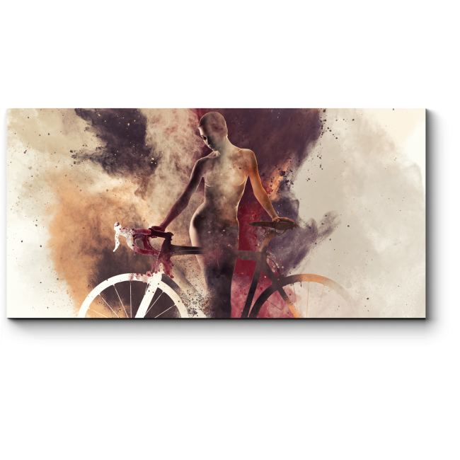 Модульная картина Девушка с велосипедом 