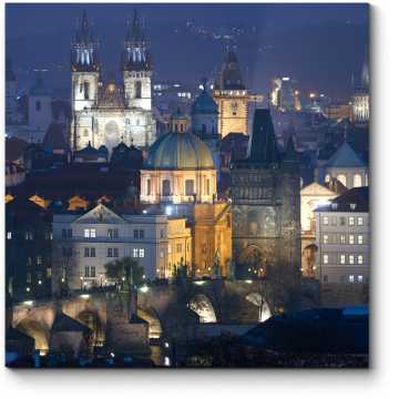 Модульная картина Ночная Прага прекрасна