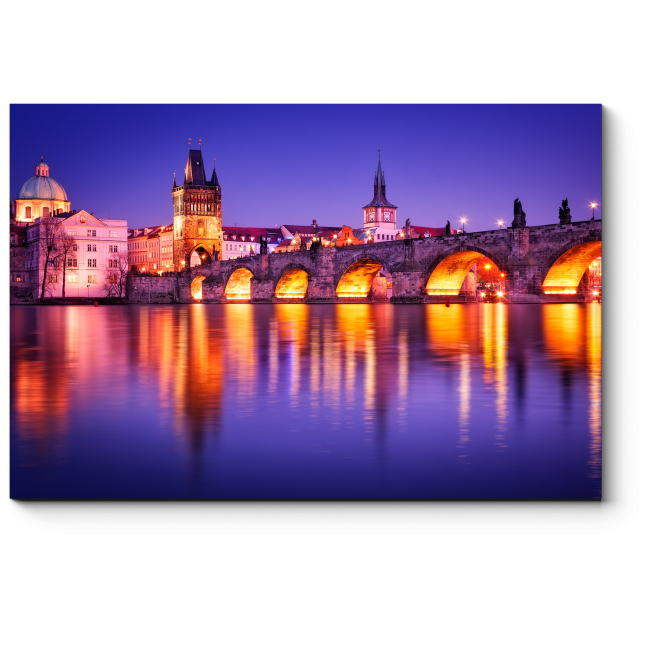 Модульная картина Карлов мост в отражении вод Влтавы, Прага