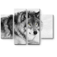 Модульная картина Черно-белый портрет волка