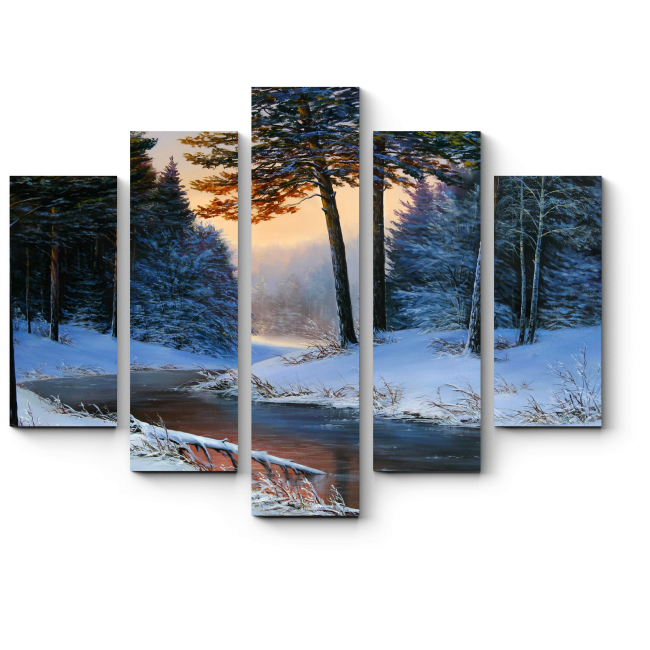 Модульная картина Холодная красота зимнего леса