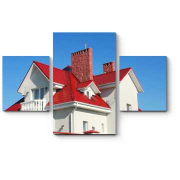 Модульная картина Дом с красной крышей